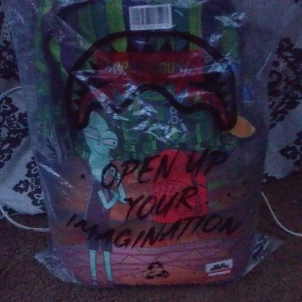 Sprayground Gold and Black Graphic Backpack